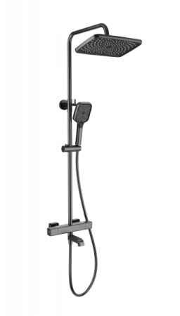 Душевая система с термостатом WONZON & WOGHAND, Темный графит (WW-B3016-T1-BGG), артикул WW-B3016-T1-BGG