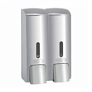 HOTEL Двойной дозатор мыла, 300мл x 2, пластик, хром