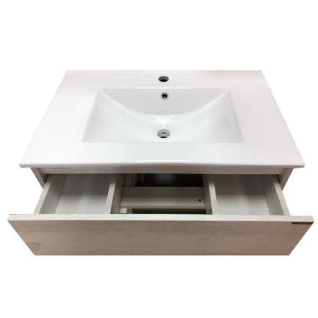 Тумба с раковиной Comforty Турин 75 4147332 подвесная Дуб белый