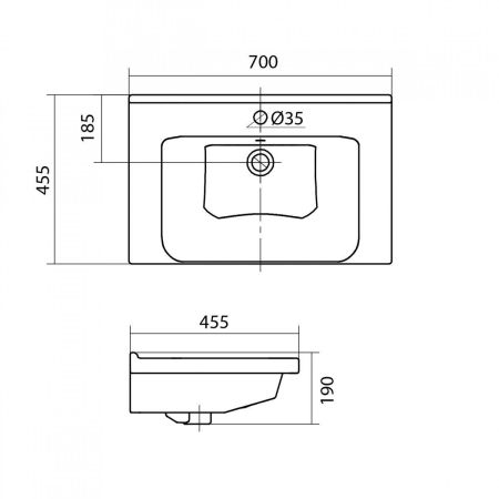 Раковина Santek Миранда 70, артикул 1WH302250