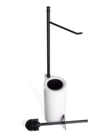 Stil Haus Hashi, стойка h62 см: бумагодержатель/белый керамический ёрш, цвет чёрный матовый, артикул 972(23)