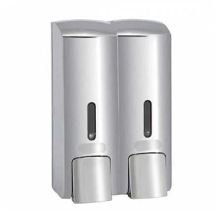 HOTEL Двойной дозатор мыла, 300мл x 2, пластик, хром