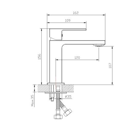 Смеситель для раковины DQ Dortmund хром (DA1712101), артикул DA1712101