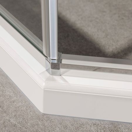 Душевой уголок Slim-U VSP-2SU900CLB, 900*900, м.черный, стекло прозрачное, артикул VSP-2SU900CLB