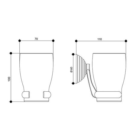 Bongio Impero Стакан подвесной, 110х70 мм, цвет золото 24к., артикул 06014OR00