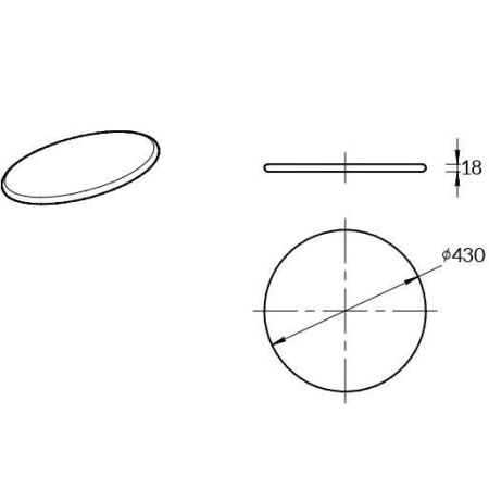 Круглая полка CONO встраиваемая 43,1, черная матовая, артикул CO4.43\BLK.M