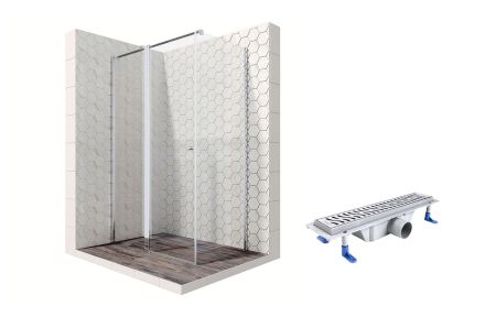 Душевой уголок Ambassador Nord 13011107-ST3, прямоугольный, линейный трап, 120х80, артикул 13011107-ST3