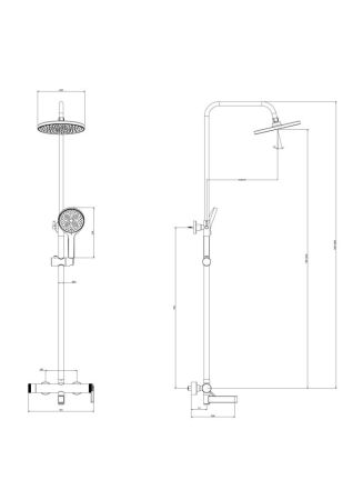 Душевая система со смесителем DQ Bonn хром (DA1703701), артикул DA1703701