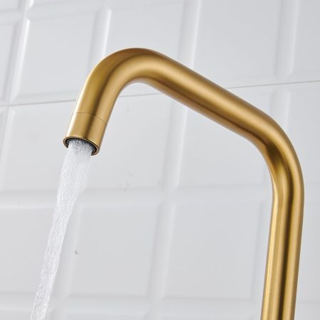 Смеситель для кухни с подключением фильтра Shevanik S528G, золотой сатин, артикул S528G