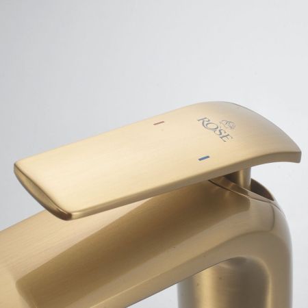 Смеситель для раковины Rose R3901G, золотой сатин, артикул R3901G