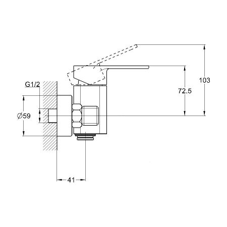 Смеситель для душа G.Lauf NEB5-A123, хром