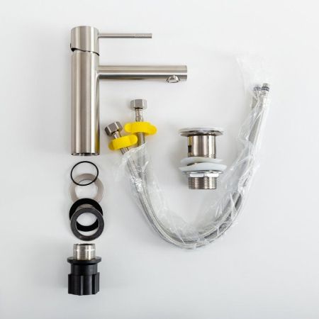 RELAX-LS2-NOP Смеситель для раковины однорычажный с донным клапаном, черный матовый, артикул RELAX-LS2-NOP