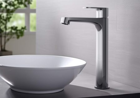 Смеситель для раковины 240, без донного клапана AQUATEK AQ1204CR ОБЕРОН, артикул AQ1204CR