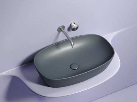 Умывальник чаша накладная овальная (цвет Темный Антрацит Матовый) Элемент (Element) 610x385x140мм, артикул CN6049MDH