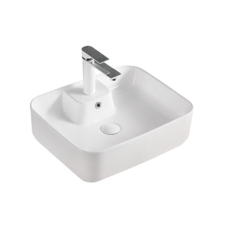 Раковина чаша WesnaArt KUBUS 3011-KUB13, белый, артикул 3011-KUB13