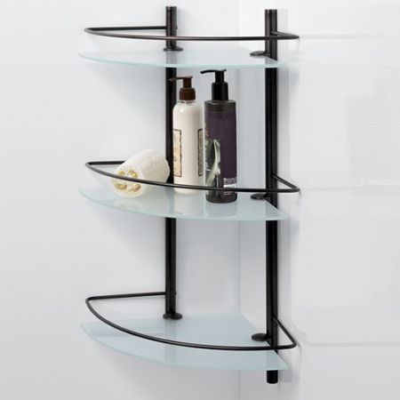 Стеклянная полка WasserKRAFT Isar K-3633 угловая Темная бронза