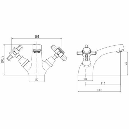 Смеситель для раковины FASHUN A1024, хром