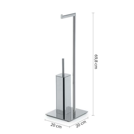 Gedy Felix, стойка: бумагодержатель/металлический квадратный ерш, цвет хром, артикул 1332(13)