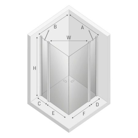 Душевое ограждение NEW TRENDY NEW SOLEO BLACK 2D 90x120x195 K-0555 (черный), артикул K-0555