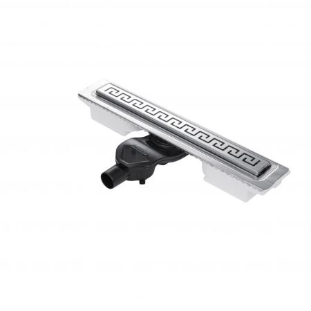 Желоб BERGES водосток В1 Antik 300, матовый хром, S-сифон D50 H60 боковой, артикул 090121