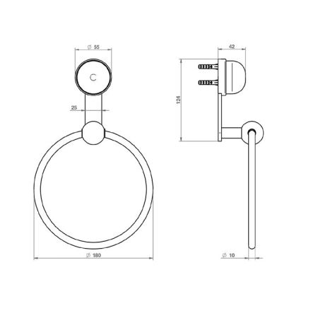 THG JADE DRAGON Полотенцедержатель-кольцо, цвет полированное золото, артикул U5H-F01-504N