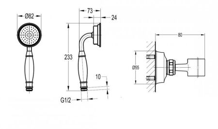 Смеситель для ванны и душа CEZARES LIBERTY-F-VD арт. LIBERTY-VD-BR, артикул LIBERTY-VD-BR