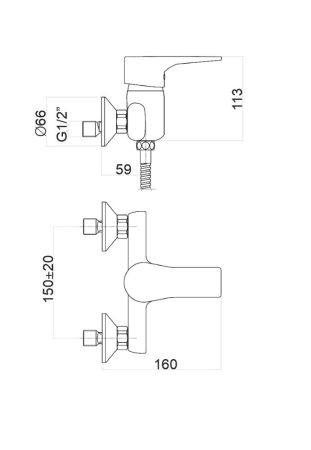 Смеситель для душа Fiore XO 73CR7311, хром, артикул 73CR7311
