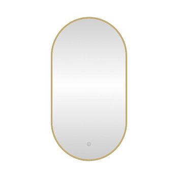 Зеркало с подсветкой LED Fixsen FX-3120G овальное 50х120 см, золотой сатин
