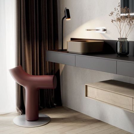 Kerasan  Hako Раковина накладная квадратная 40х40хH15 см, без отв под смеситель, цвет: nocciola matte, артикул 554481