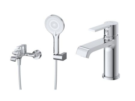 AURORA Комплект смесителей для ванной - смеситель для ванны и смеситель для раковины, артикул AURORA-VASM/LVM-CRM