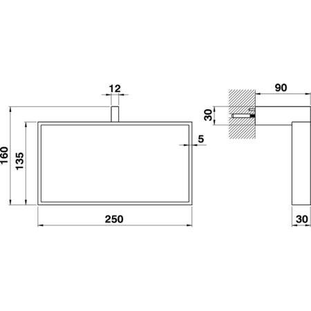 CISAL Quad Полотенцедержатель прямоугольный 25 см, цвет хром, артикул QU09022021 Акция