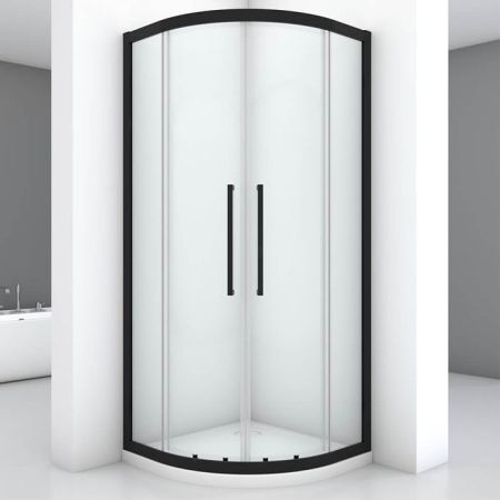 Душевой уголок Black&White Stellar Wind S801-900x900 радиальный профиль Блеск серебра стекло прозрачное, артикул 8019090