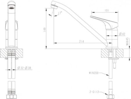 Смеситель для кухни Bravat Drop-D F748162C-1, хром, артикул F748162C-1