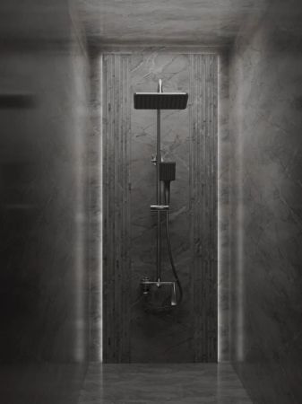 Душевая система Knotlor KN-62/GM, вороненая сталь, артикул KN-62/GM