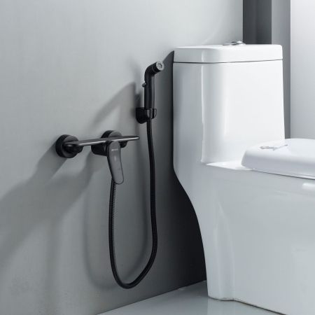 Гигиенический душ со смесителем Shevanik S4705H-1, черный