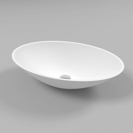 Умывальник WHITECROSS Aquamarine 56x35 (белый мат) иск. камень, артикул 0715.056035.200