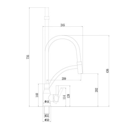 Смеситель для кухни Fmark FS8244H-02, черный