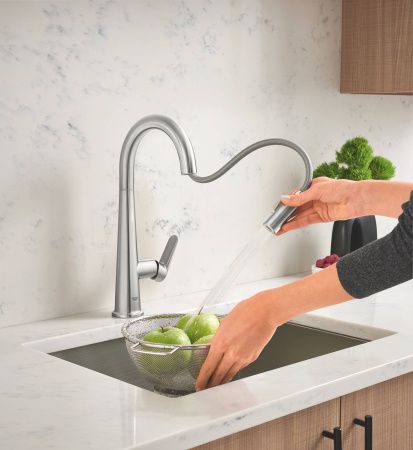 Смеситель для кухни GROHE Veletto с высоким выдвижным изливом, суперсталь (30419DC0) Смеситель для кухни GROHE Veletto с высоким выдвижным изливом, суперсталь (30419DC0)