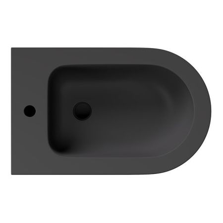 Биде, Alice, Unica, тип установки-подвесной, ширина, мм-350, глубина, мм-550, высота, мм-285, форма чаши-овальная, отверстия для смесителя-1, материал-керамика, вид грязеотталкивающего покрытия-Aliglaze+, без креплений, без сливного механизма, цвет-чёрный, артикул 32250108