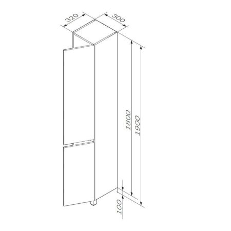 M91CSR0306OF GEM S, шкаф-колонна, напольный, правый, 30 см, светлый дуб, артикул M91CSR0306OF