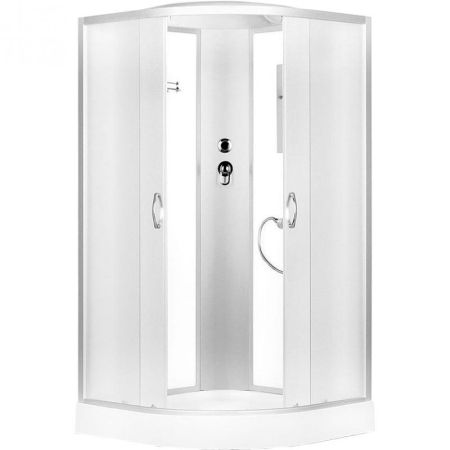 Душевая кабина Erlit Comfort ER3508P 80x80 задняя стенка Белая стекло матовое, артикул ER3508P-C3