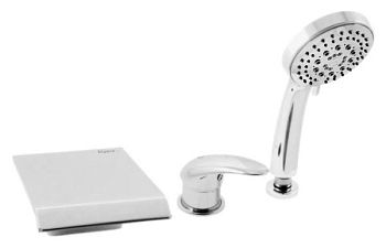 ДУНАЙ - Смеситель для ванны на 3- отверстия.Переключатель в миксе D468.5Y, душевой шланг с пружиной