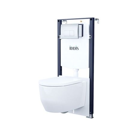 Комплект 3в1: подвесной унитаз, инсталляция и клавиша смыва хром, Basic, IDDIS (BASAI01i73), артикул BASAI01i73