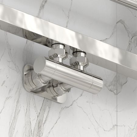 Вентиль, Сунержа, EU50, 2 х НР G 1/2" / 2 х НГ G 3/4", угловой, скрытый, материал-нержавеющая сталь, цвет-состаренная бронза