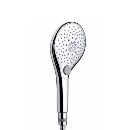 Ручной душ, Bossini, Syncronia, размер душевого диска, мм-120, форма-круглая, количество режимов-6, тип струи-Wide Rain, Rain Concetraded, Pulsantig Massage+комбо режимы одновременно работают 2 типа струи, переключение режимов струи с помощью кнопки, мате, артикул B00800.030