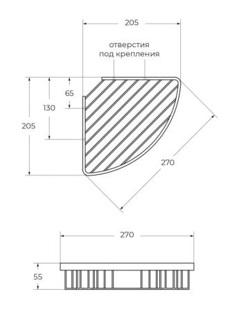 Полка угловая подвесная ART&MAX AM-F-8936, артикул AM-G-8936-Cr