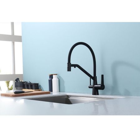 Смеситель для кухни с подключением фильтра Raglo R80.62.06, черный, артикул R80.62.06