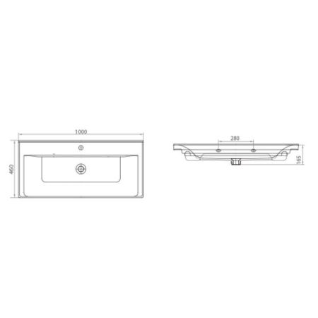 Тумба с раковиной SanVit Степ 90 kstep90 в цвете Ral подвесная Черный глянец, артикул kstep90