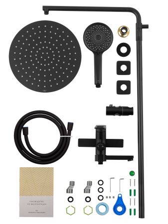 Душевая система WONZON & WOGHAND FRAME, Черный матовый (WW-88739010-MB), артикул WW-88739010-MB