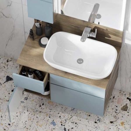 Тумба под раковину Акватон Мишель 100 1A244101MIX30 подвесная Дуб рустикальный Фьорд